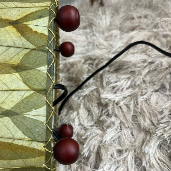 Green Guyabano & Cocoa Leaf Small Oval Accent Table Lamp Natural Boho - Picture 17 of 17